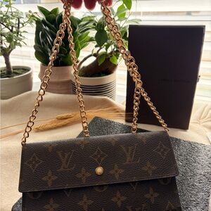 Louis Vuitton Brown and Gold Monogram Shoulder Bag